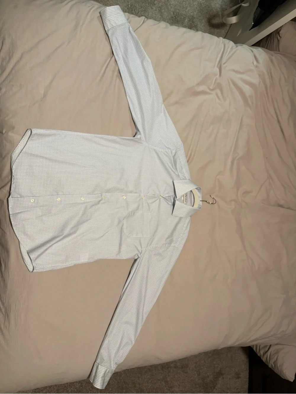 Men's Light Blue Micro-Check Dress Shirt - Brand: Peter Millar